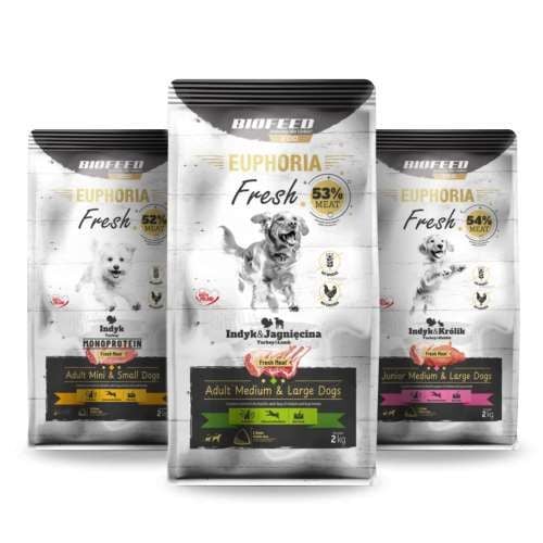 EUPHORIA Fresh JUNIOR Turkey Monoprotein XS/S 2 kg na Arena.pl