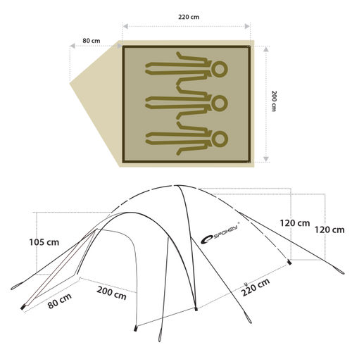 Namiot Spokey Classic 3 osobowy na Arena.pl