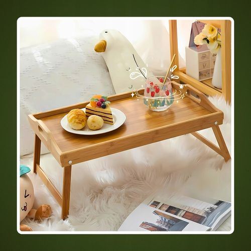 STOLIK ŚNIADANIOWY POD LAPTOPA DO ŁÓŻKA DREWNIANY SKŁADANY NA PREZENT TACA na Arena.pl