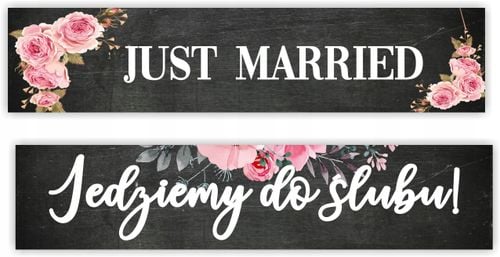 TABLICE ŚLUBNE weselne tablica na samochód IMIONA na Arena.pl