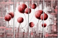 120CM 80 OBRAZ 4 ELEM ABSTRAKCYJNE DMUCHAWCE CZERWIENI ŚCIENNY