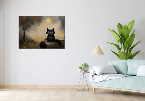 Obraz 100x70cm Czarny Kot na Arena.pl