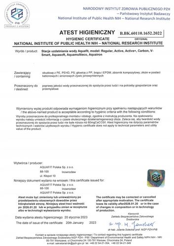 Zmiękczacz wody do domu AQUAFIT Active 32 Stacja uzdatniania wody Szary na Arena.pl