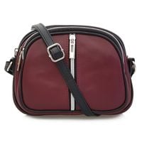 VERA PELLE torebka damska skórzana listonoszka 3 komorowa V463 c.bordowa