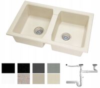 ZLEW ZLEWOZMYWAK GRANIT 8 kolorów 77x48 + SYFON