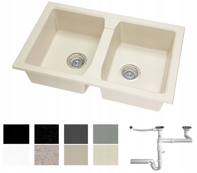 ZLEW ZLEWOZMYWAK GRANIT 8 kolorów 77x48 + SYFON zdjęcie 1