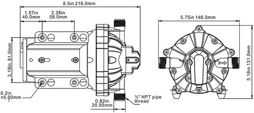 Pompa Seaflo serii 55 12V 5,0 GPM 60 PSI z wyłącznikiem ciśnienia na Arena.pl
