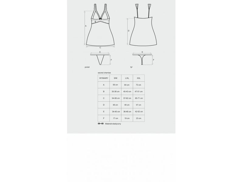 KOSZULKA NOCNA CZERWONA OBSESSIVE SATYNA L/XL zdjęcie 2