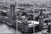 60 90CM OBRAZ 3 ELEM LONDYN LOTU PTAKA DRUK PŁÓTNO RAMA