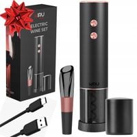 ELEKTRYCZNY KORKOCIĄG OTWIERACZ DO BUTELEK WINA, CZARNY ZESTAW NA PREZENT