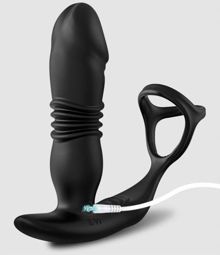 MASAŻER PROSTATY RUCH GÓRA-DÓŁ + RINGI NA PENISA I JĄDRA + WIBRATOR MĘSKI na Arena.pl