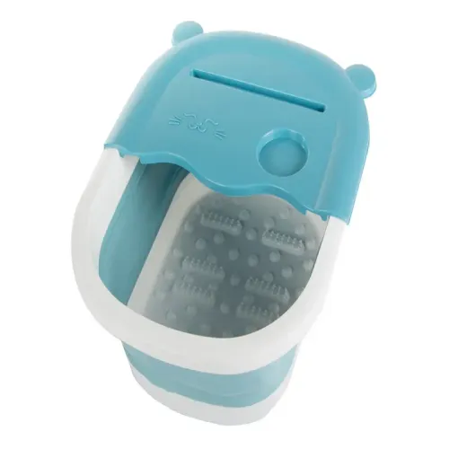 Miska do masażu stóp składana niebieska silikonowa z wypustkami na Arena.pl