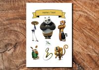 Wydruk cukrowy na tort A4 Kung Fu Panda napis DIY