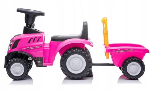 Jeździk pchacz chodzik traktor z przyczepą New Holland różowy na Arena.pl