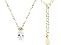 POZŁACANY SREBRNY NASZYJNIK ŁEZKA KROPLA CYRKONIE