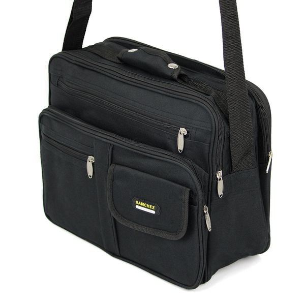 torba męska do pracy a4 sanchez casual - czarna zdjęcie 4