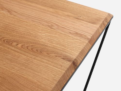 Stół kawowy DARYL SOLID WOOD 80 - dąb, czarny na Arena.pl