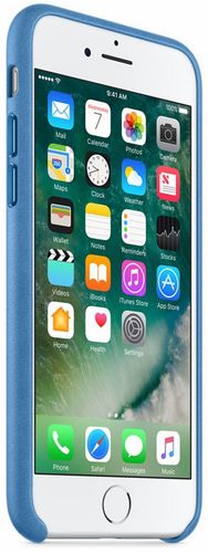 Oryginalne etui Apple iPhone 7/8 Leather Case dżdżysty błękit na Arena.pl
