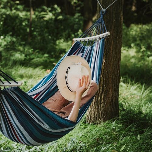 HAMAK Ogrodowy 2 Osobowy HUŚTAWKA XXL 200x150cm 2 Liny Pasy Haki Pokrowiec na Arena.pl