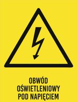 Tablica obwód oświetleniowy pod napięciem grawer piktogram 20x15 duży wybór