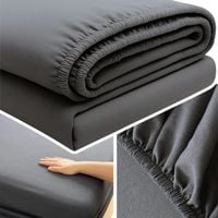 PRZEŚCIERADŁO Z GUMKĄ 160x200 NA MATERAC MIĘKKIE GŁADKIE Z BAWEŁNĄ CIEMNY SZARY