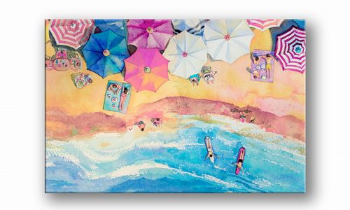 OBRAZ NA PŁÓTNIE 010 Brzeg morza 40x30cm na Arena.pl