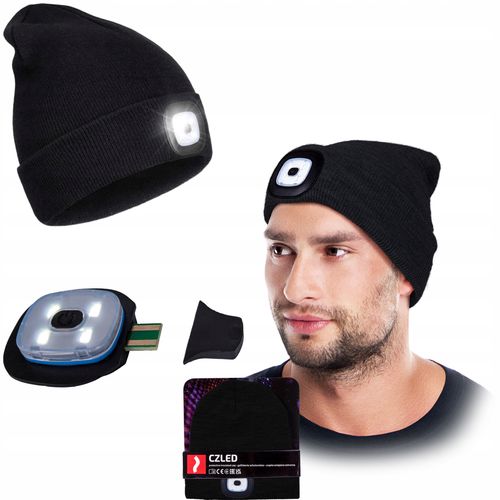 czapka zimowa led z wymienną latarką reis czled_b na Arena.pl