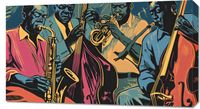 Obraz 90x50cm Jazzmani w Gazie
