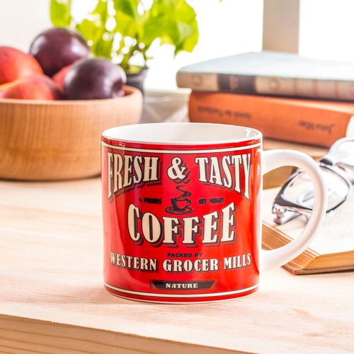 KUBEK CERAMICZNY COFFEE CZERWONY 400 ml na Arena.pl