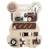 TABLICA SENSORYCZNA MANIPULACYJNA MONTESSORI BEAR Miś Misiu dla dzieci