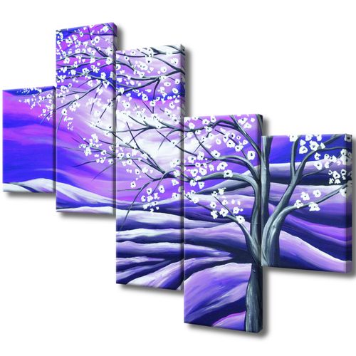Obraz Płótno 100X75 Kwitnące Drzewo Nocą na Arena.pl