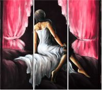 90CM 80 OBRAZ 3 ELEM PIĘKNA DZIEWCZYNA CZERWIENI ŚCIENNY