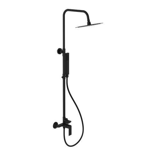 Glad Rain zestaw prysznicowy ścienny z deszczownicą 25 cm, czarny soft na Arena.pl