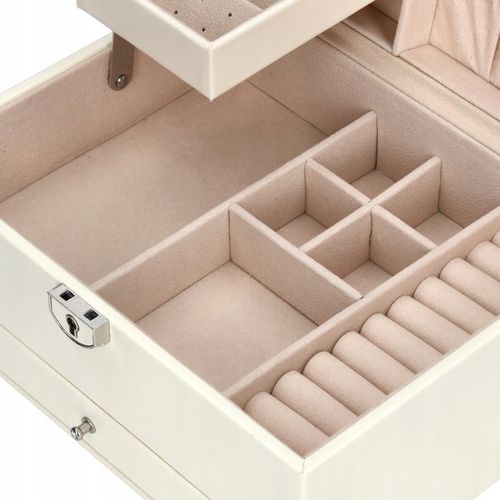 SZKATUŁKA NA BIŻUTERIĘ PUDEŁKO KUFEREK POJEMNY ORGANIZER ELEGANCKI C2 na Arena.pl