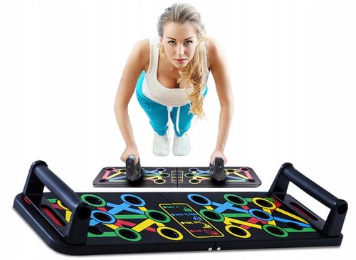 DESKA UCHWYTY DO POMPEK ĆWICZEŃ PLATFORMA PUSH UP BOARD WIELOFUNKCYJNA 14w1 na Arena.pl