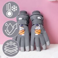 Rękawice Ciepłe Narciarskie Dla Dzieci Grube Zimowe Rękawiczki Kosmos Szare