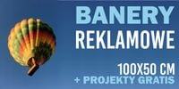 BANER REKLAMOWY OCZKOWANY 100x50 cm personalizowany nadruk PROJEKT GRATIS