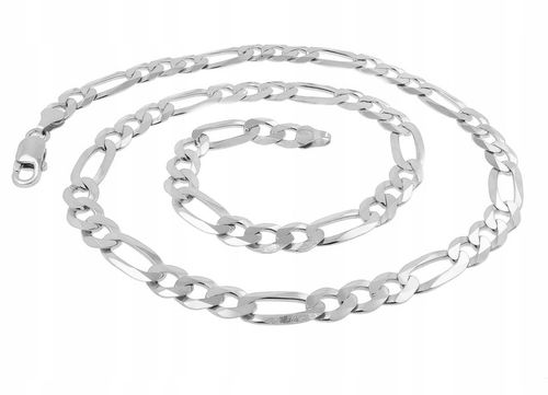 ŁAŃCUSZEK MĘSKI SREBRNY 925 SZEROKI MODNY PEŁNY FIGARO 8 MM + GRAWER GRATIS na Arena.pl