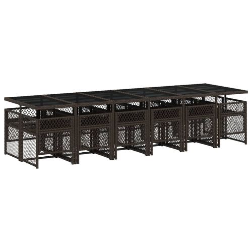 13-cz. zestaw mebli do ogrodu, poduszki, brązowy, rattan PE na Arena.pl