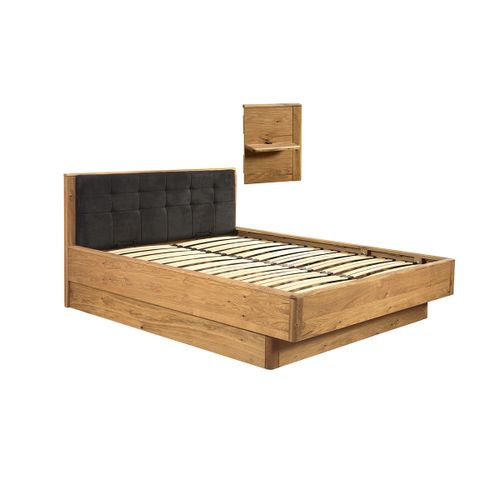 Łóżko dębowe Orio z zagłówkiem - 160x200 + panel prawy na Arena.pl