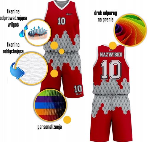 Strój Koszykarski Koszykówka Nadruk GRATIS na Arena.pl