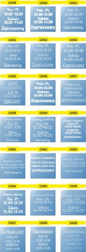 GODZINY OTWARCIA naklejka na okno szybę sklep czyn na Arena.pl