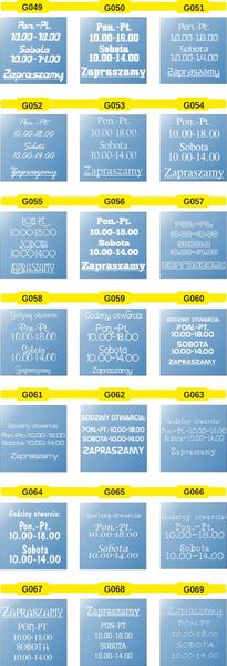 GODZINY OTWARCIA naklejka na okno szybę sklep czyn zdjęcie 5