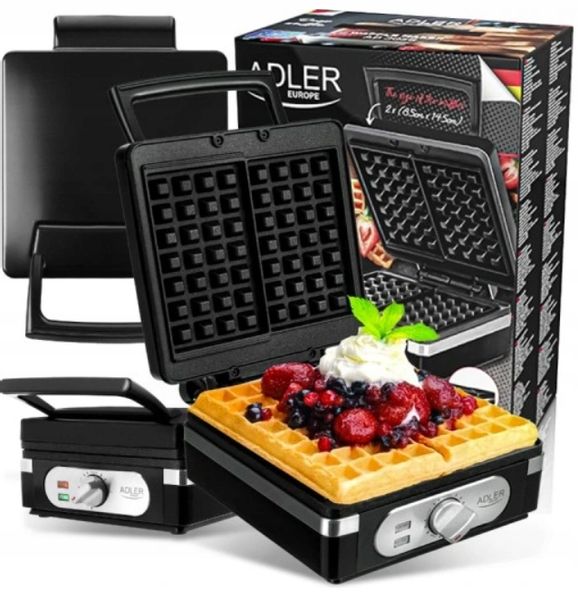 DUŻA SOLIDNA GOFROWNICA 2000W XXL 2 CHRUPIĄCE PUSZYSTE GOFRY DUŻY OPIEKACZ zdjęcie 1