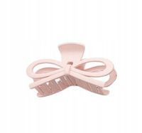Duża spinka klamra plastikowa kokarda mat różowy 13cm
