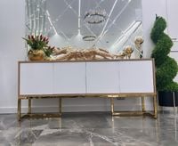 Biało-złota komoda / szafka rtv Chicago Anew Glamour Premium XXL 150x35x65