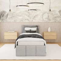 ŁÓŻKO POJEDYNCZE 90x200cm ŁÓŻKO TAPICEROWANE Z POJEMNIKIEM SZARE