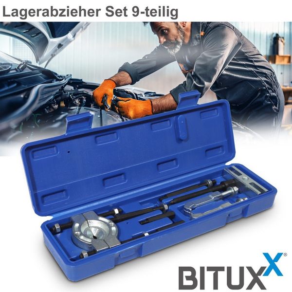 19504Zestaw ściągaczy do łożysk komplet 9 elemnetowy z nożem rozdzielającym zdjęcie 6