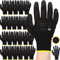 rękawice robocze mercator tech black+black pu - xl - 120 par