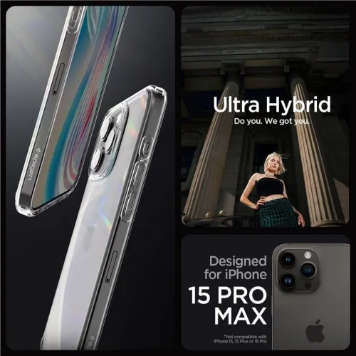 Etui Spigen Crystal Hybrid na iPhone 15 Pro Max - przezroczyste na Arena.pl